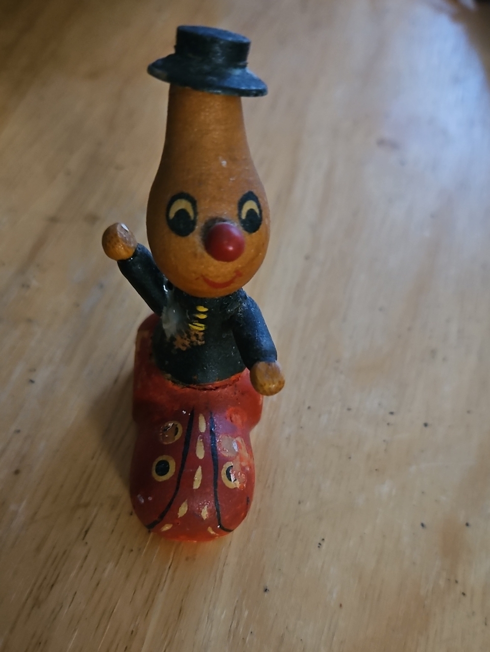 Vintage Hungarian Handcarved Clown In Shoe Pencil Sharpener